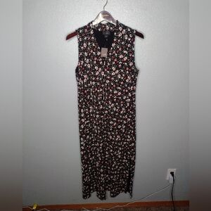 NWT J. Jill Wearever Floral Maxi Dress Sleeveless Medium Romantic Feminine B13